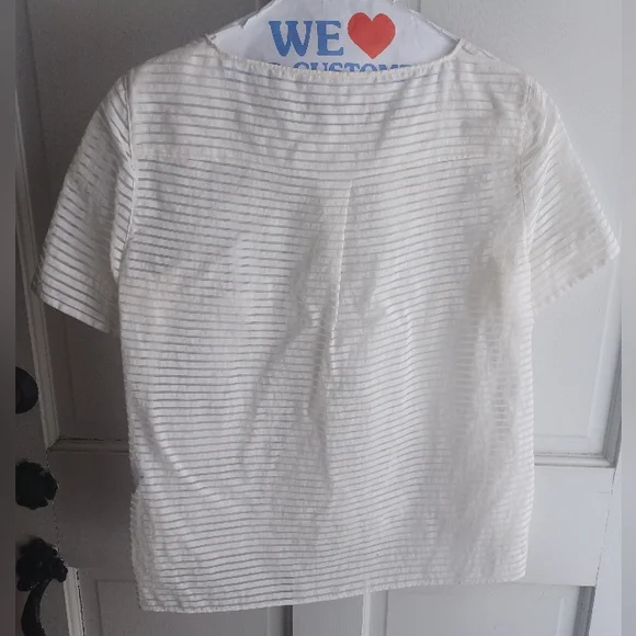 Akris Punto White Striped Women's Tee - Picture 2 of 4